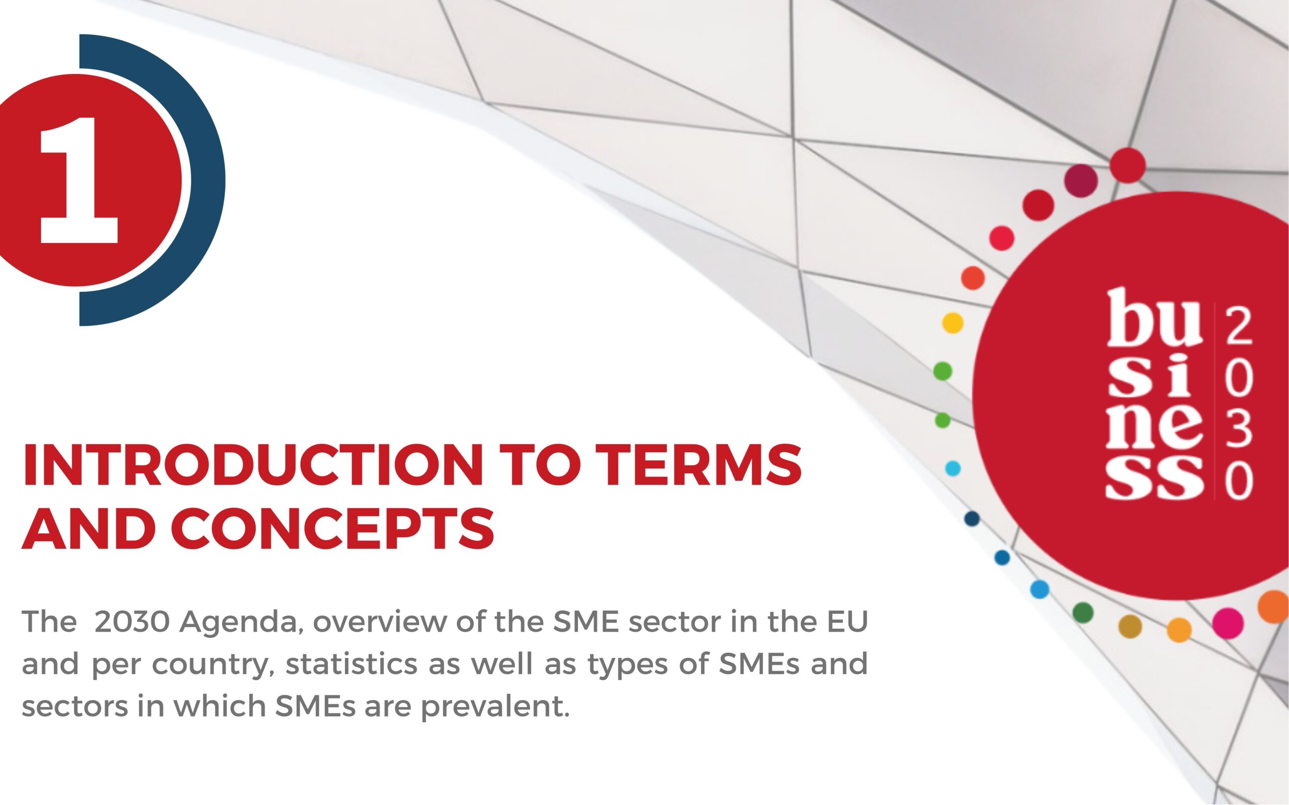 1. The 2030 Agenda and the landscape of SMEs in Europe